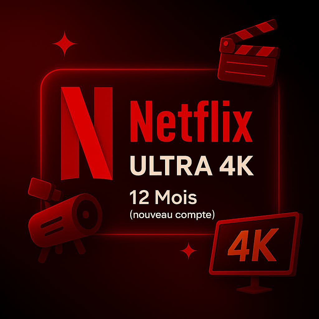 Netflix Premium 12 mois - Nouveau compte