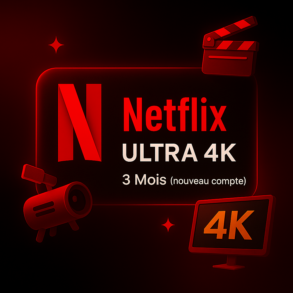Netflix Premium 3 mois - Nouveau compte